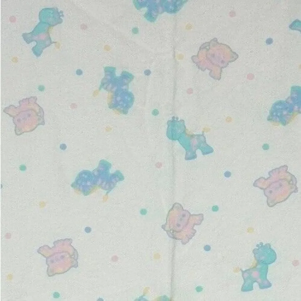 Vintage Honors Baby Receiving Blanket Animals Giraffe Pastel White Zebra Pig